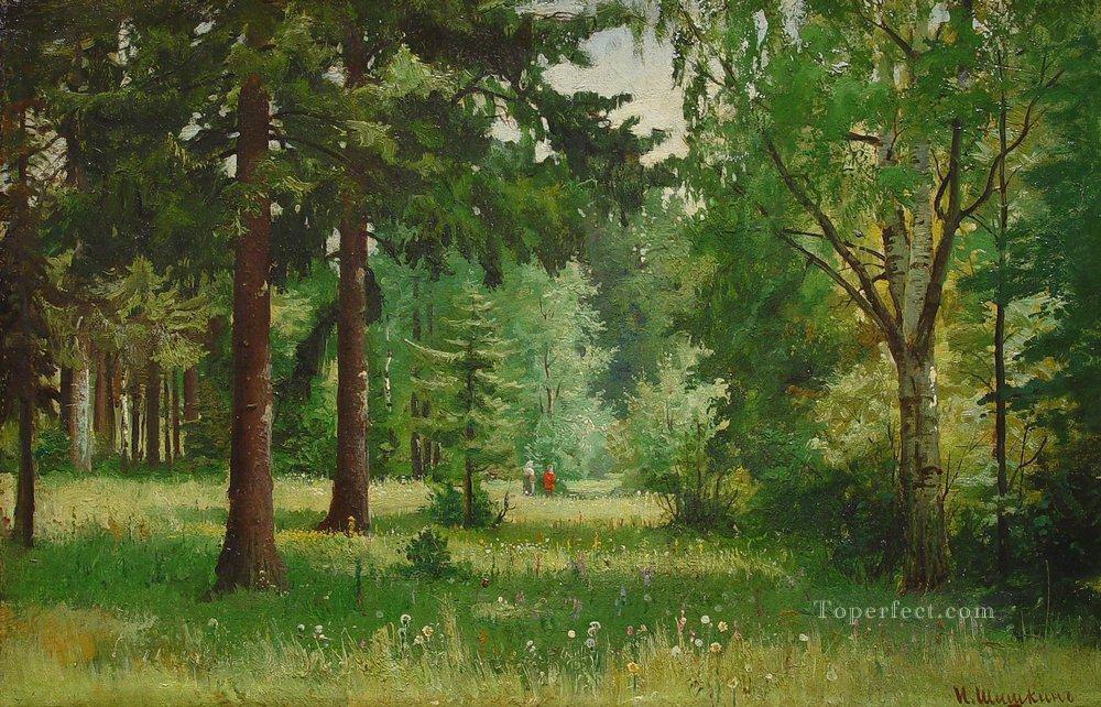 children in the forest classical landscape Ivan Ivanovich trees Oil Paintings